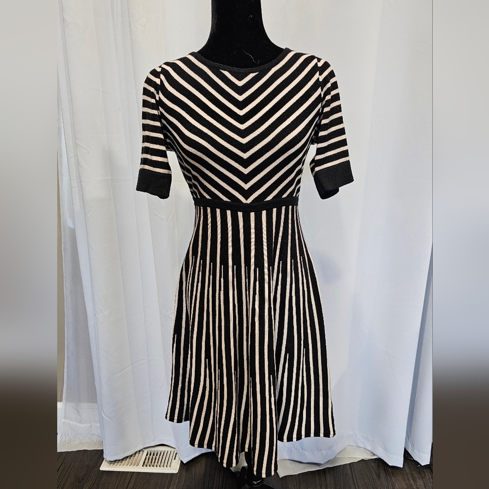 Boden Lucinda Black and White Sweater Dress